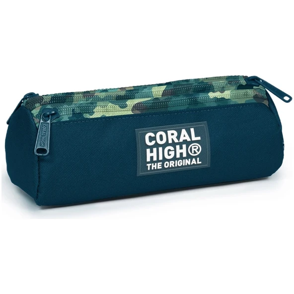 Coral High Kids Nefti Kamuflaj Desenli Üç Bölmeli Kalem Çantası 11160 ürün görseli 1
