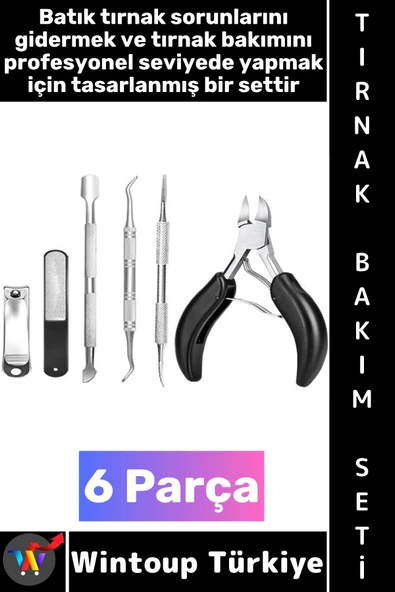 #TırnakBakım Premium Güzellik Salonu Manikür Pedikür Çantalı Batık Tırnak Çıkarma Bakım Seti 6 Parça ürün görseli 1