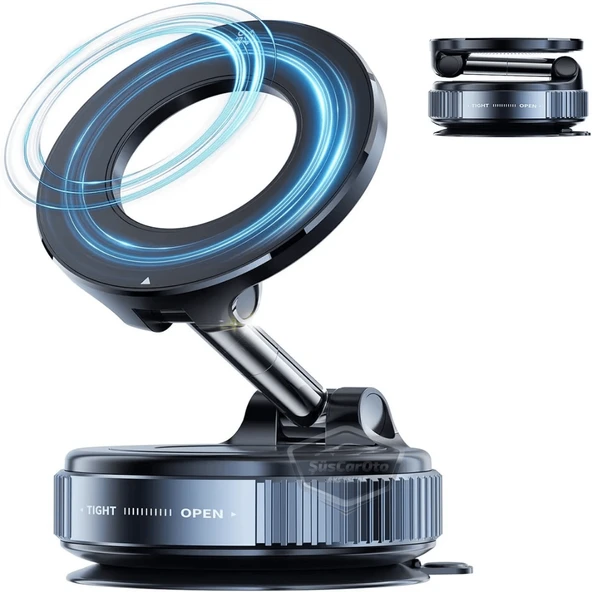 360° Ayarlanabilir Vakumlu Güçlü Manyetik Araç Telefon Tutucu Magsafe Uyumlu Vakumlu Vantuz 360° Katlanabilir Telefon Tutucu Geliştirilmiş Versiyon ürün görseli 1