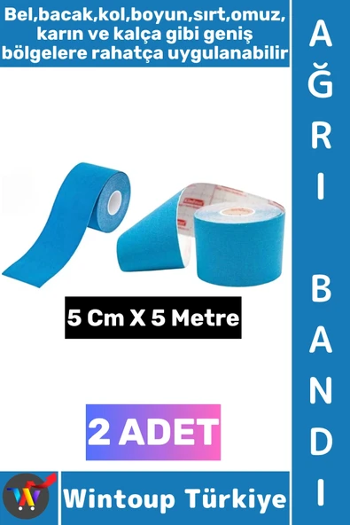 #AğrıBandı Uzun Süre Etkili Kas Bel Bacak Kol Boyun Sırt Omuz Karın Kalça Mavi Isı Ağrı Bandı 2 Adet ürün görseli 1