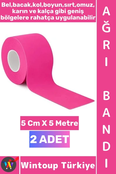 #AğrıBandı Uzun Süre Etki Kas Bel Bacak Kol Boyun Sırt Omuz Karın Kalça Pembe Isı Ağrı Bandı 2 Adet ürün görseli 1