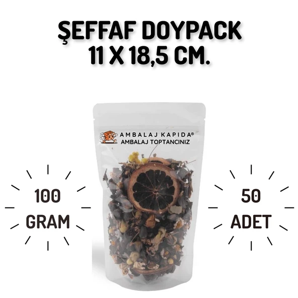11x18,5 Şeffaf Doypack - 50 Adet ürün görseli 1
