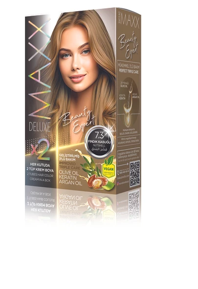 MAXX DELUXE Beauty Expert Set Saç Boyası 7.3 Fındık Kabuğu ürün görseli 1