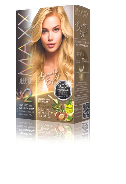 MAXX DELUXE Beauty Expert Set Saç Boyası 9.00 Yoğun Sarı ürün görseli 1