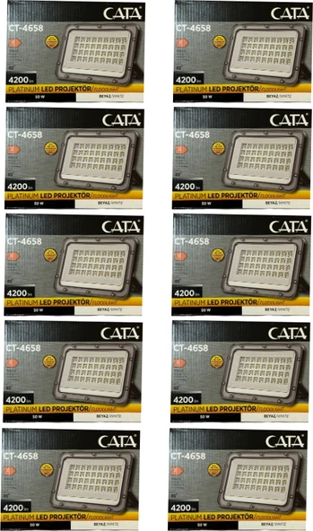 Cata Ct-4658 50w 6500k Beyaz Işık Led Projektör 10 Adet ürün görseli 1