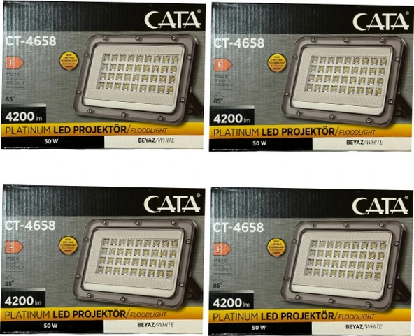 Cata Ct-4658 50w 6500k Beyaz Işık Led Projektör 4 Adet ürün görseli 1