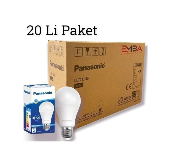 Beyaz Panasonıc 8,5w Led Ampul 20 Adet - Resim 3