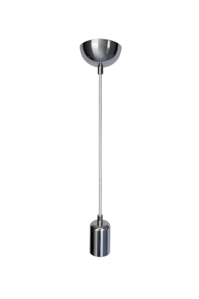 Dekoratif Sarkıt E27 Duy 70cm Metal Kumaş Örgü Kablo Krom Kaplama D10 ürün görseli 1