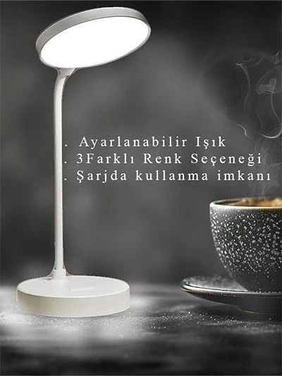 Cata Ct-8440 Berlin Dokunmatik Şarjlı Masa Lambası Dimlenebilir Işık Beyaz Renk ürün görseli 1