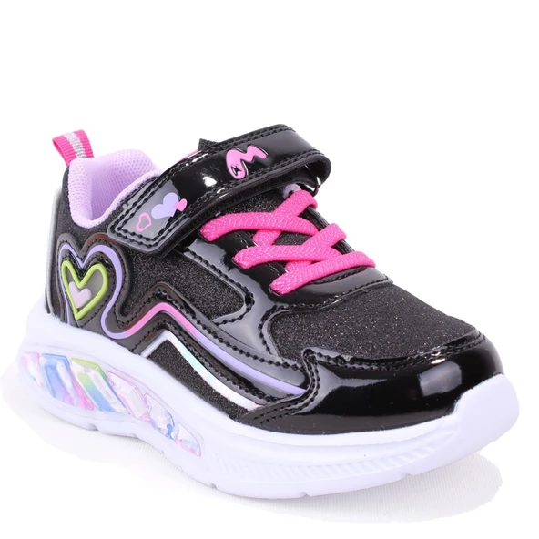 Marco Kids 03-26Y313 Siyah Ortopedik Günlük Işıklı Kız Çocuk Spor Ayakkabı ürün görseli 1