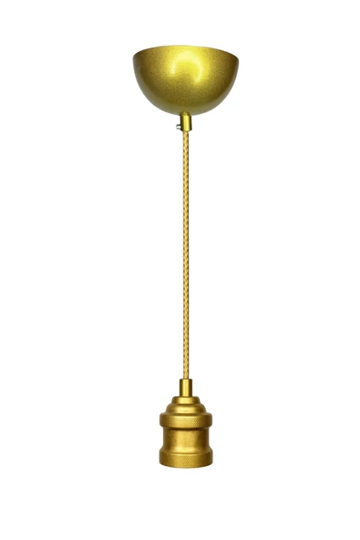 Dekoratif Sarkıt E27 Duy 70cm Metal Kumaş Örgü Kablo Gold D02 ürün görseli 1