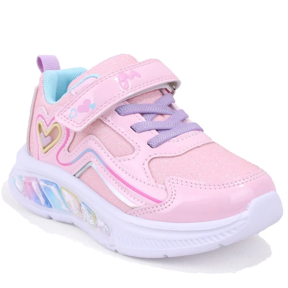 Marco Kids 03-26Y313 Pembe Ortopedik Günlük Işıklı Kız Çocuk Spor Ayakkabı ürün görseli 1