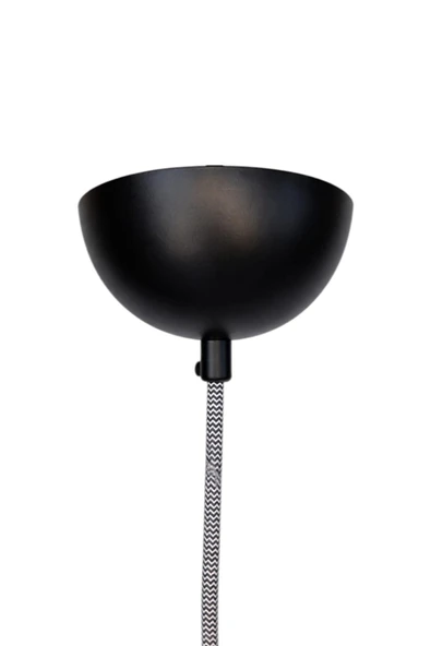 Dekoratif Sarkıt E27 Duy 70cm Metal Kumaş Örgü Zigzag Kablo Siyah D12 - Resim 3