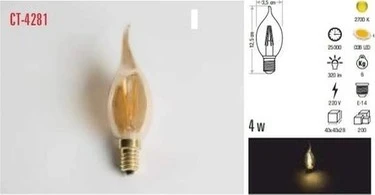 Cata 3 Adet Ct-4281 Rustik Ampul (4W) ürün görseli 1