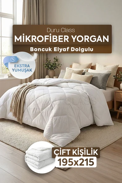Çift Kişilik Mikrofiber Yorgan Ekstra Yumuşak Boncuk Elyaf 195x215 -Ekstra Yumuşaklık ürün görseli 1