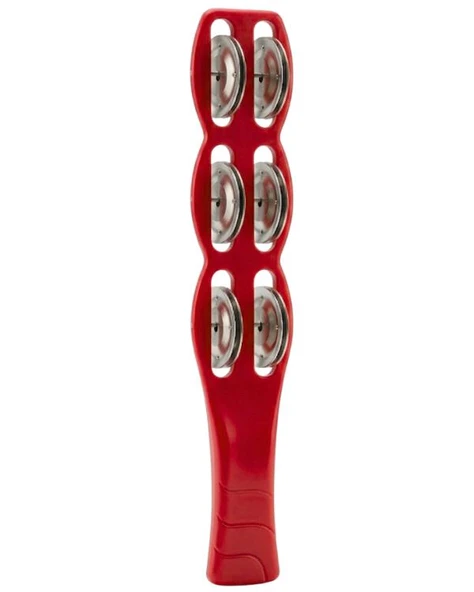 Temel Plastik Çubuk Tef 6 Zilli Kırmızı 26 cm BY11-11 ürün görseli 1