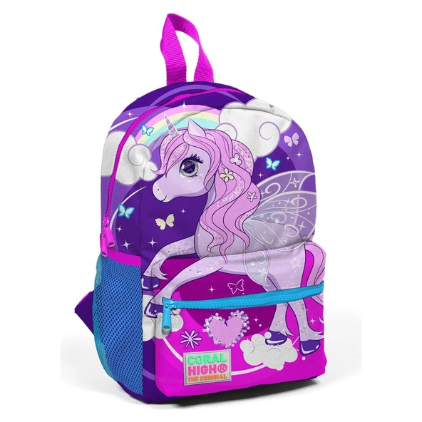 Coral High Unicorn Iki Bölmeli Mor Anaokul Çantası 23508 ürün görseli 1