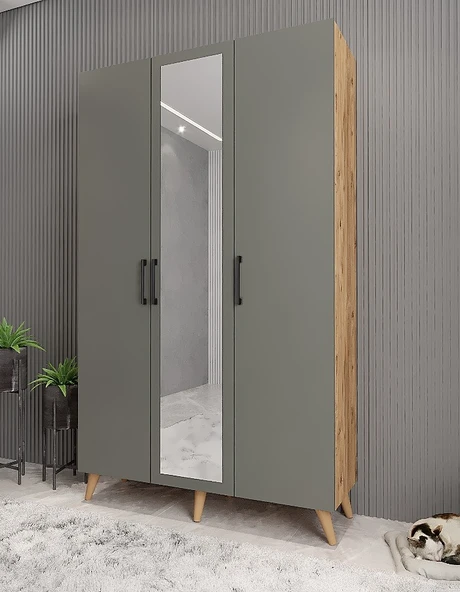 Zerka concept Açelya Portmanto Vestiyer - Çam Füme - Ücretsiz Kurulum M4 135 CM ürün görseli 1