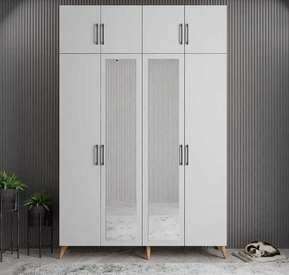 Zerka concept Açelya Portmanto Vestiyer Çam Beyaz  M8- 160 cm ürün görseli 1
