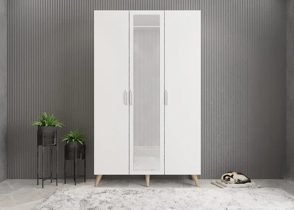 Zerka concept Açelya Portmanto Vestiyer  Meşe Beyaz - Ücretsiz Kurulum M4 105 CM ürün görseli 1