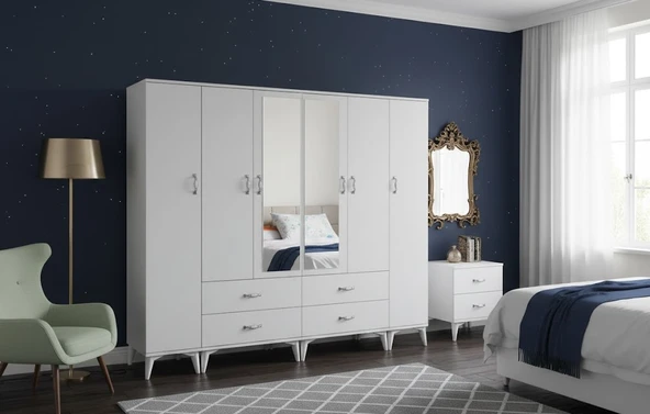 Zerka concept Odin 6 Kapaklı Dolap Gardırop Byz - M2 ürün görseli 1
