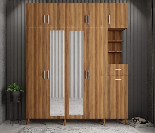 Zerka concept Açelya Portmanto Vestiyer Ceviz175cm M10 ürün görseli 1