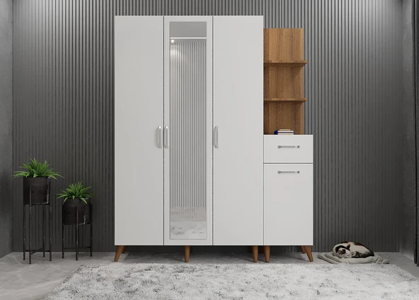 Zerka concept Açelya Portmanto Vestiyer Ayakkabılık Cb 180cm - Montaj Dahil M3 ürün görseli 1