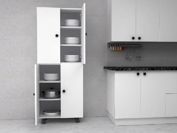 Zerka concept Bern Tamamı Mdf 6 Raflı Çok Amaçlı Mutfak Banyo Ayakkabılık Dolabı - 60 CM ürün görseli 1