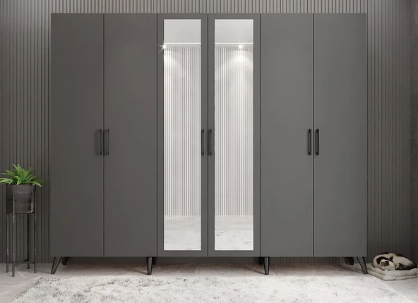 Zerka concept Açelya Portmanto Vestiyer Füme 240 cmM6 ürün görseli 1