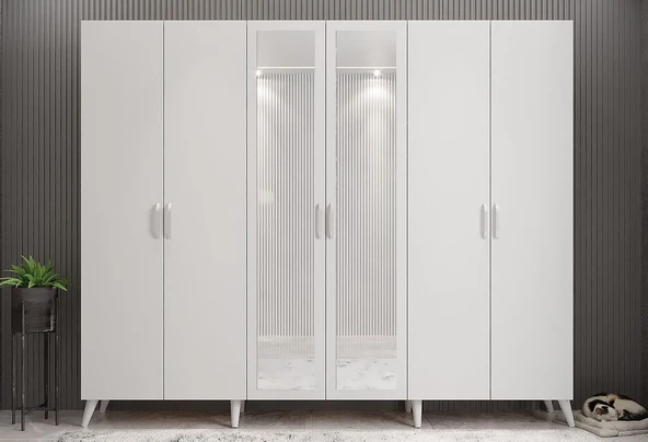 Zerka concept Açelya Portmanto Vestiyer Çam Beyaz 208 cm M6 ürün görseli 1