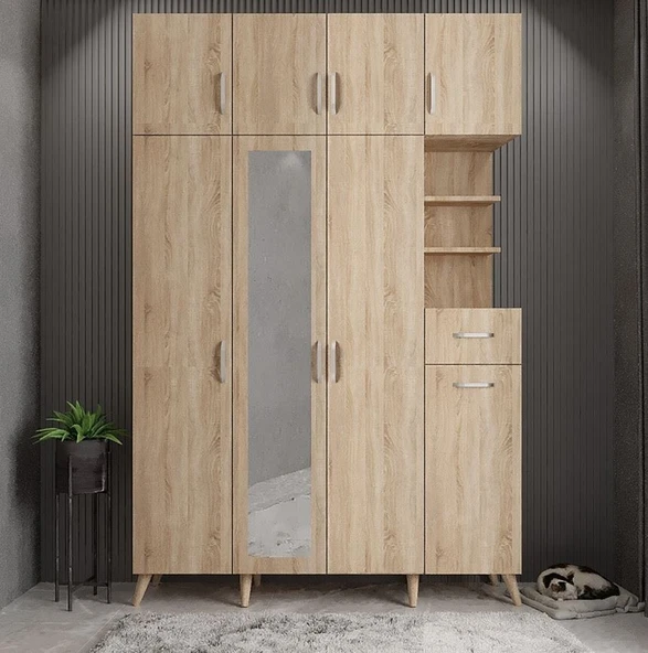 Zerka concept Açelya Portmanto Vestiyer Meşe180cm M11 ürün görseli 1