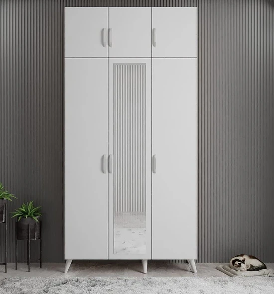 Zerka concept Açelya Portmanto Vestiyer Beyaz 135 cmM5 ürün görseli 1