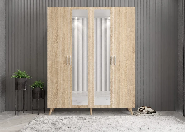 Zerka concept Açelya Portmanto Vestiyer Ayakkabılık Meşe - Ücretsiz  Kurulum M2 160 CM ürün görseli 1