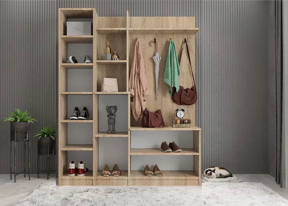 Zerka concept Çizgi Portmanto Meşe-140 cm - Resim 3