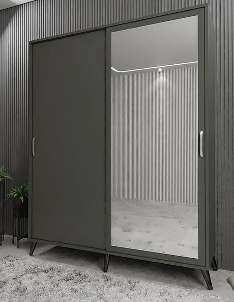 Zerka concept İmaj Sürgülü Portmanto Vestiyer Füme - Montaj Dahil 160 Cm ürün görseli 1
