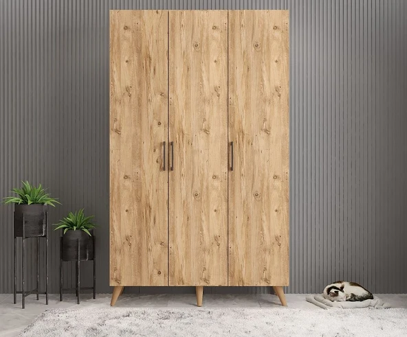 Zerka concept Duke 3 Kapaklı Ayakkabılık Çam 120 Cm M1 ürün görseli 1