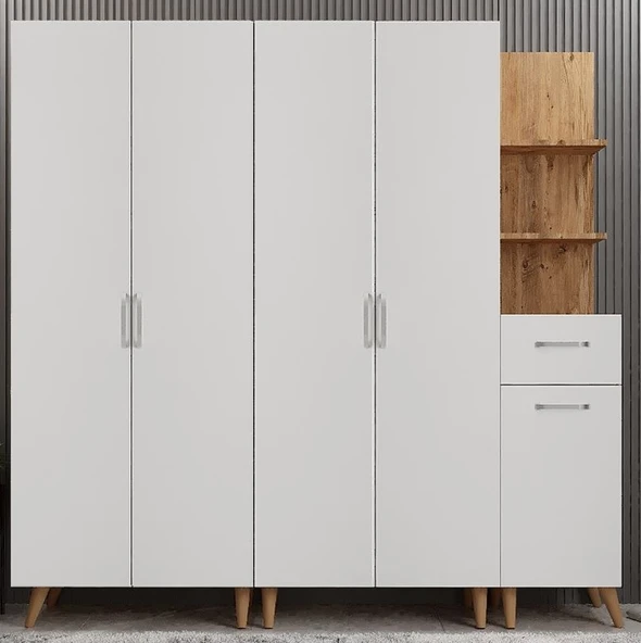 Zerka concept Begonya Portmanto Vestiyer Çam Beyaz  175 cm ürün görseli 1