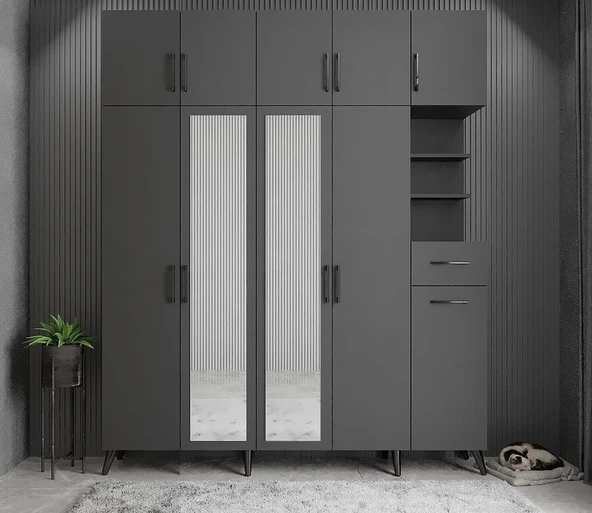 Zerka concept Açelya Portmanto Vestiyer Füme  225cm M10 ürün görseli 1