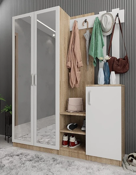 Zerka concept Moon Portmanto Vestiyer Ayakkabılık MB 160 Cm ürün görseli 1