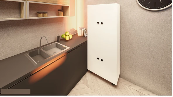 Zerka concept Bern %100 Mdf 6 Raflı Çok Amaçlı Mutfak Banyo Ayakkabılık Dolabı 50 CM ürün görseli 1