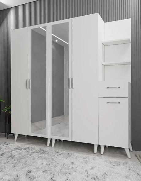 Zerka concept Melodi Portmanto Vestiyer- Beyaz-200 cm ürün görseli 1