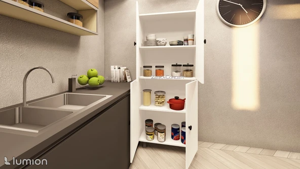 Zerka concept Modus Çok Amaçlı Mutfak Banyo Ayakkabılık Dolabı 70 Cm 6 Bölmeli ürün görseli 1