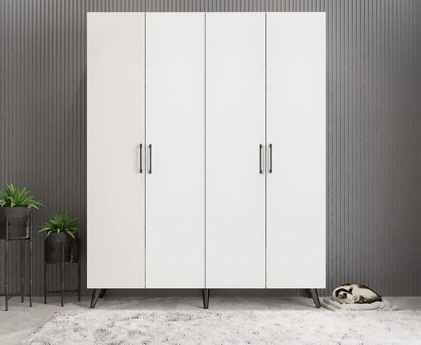 Zerka concept Duke 4 Kapaklı Ayakkabılık Füme Beyaz 180 Cm M2 ürün görseli 1