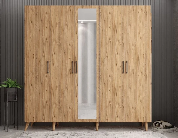 Zerka concept Açelya Portmanto Vestiyer Çam - Montaj Dahil 200cm M12 ürün görseli 1