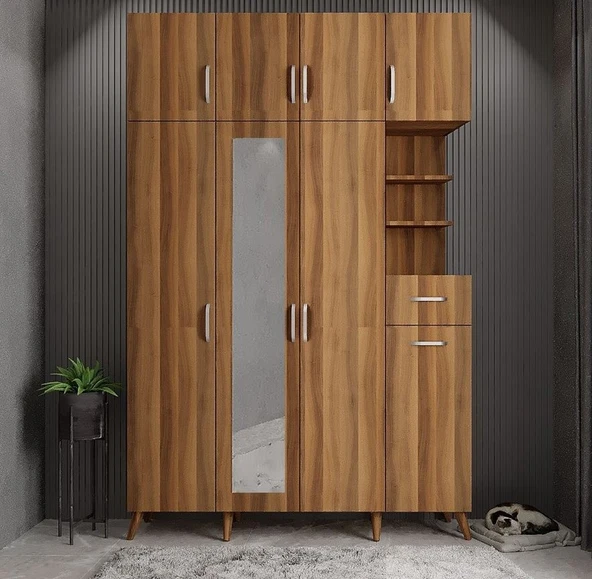 Zerka concept Açelya Portmanto Vestiyer Ceviz140 CM M11 ürün görseli 1