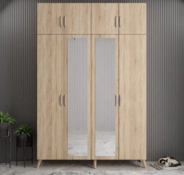 Zerka concept Açelya Portmanto Vestiyer Meşe  M8-180 cm ürün görseli 1