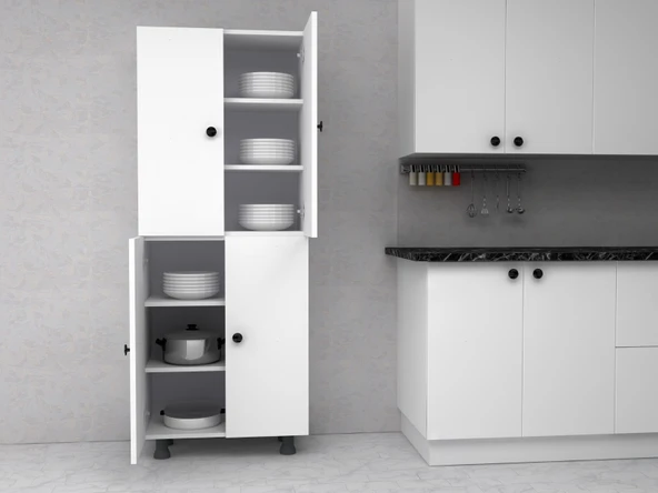 Zerka concept Altay 6 Raflı Çok Amaçlı Mutfak Banyo Ayakkabılık Dolabı 50 Cm ürün görseli 1