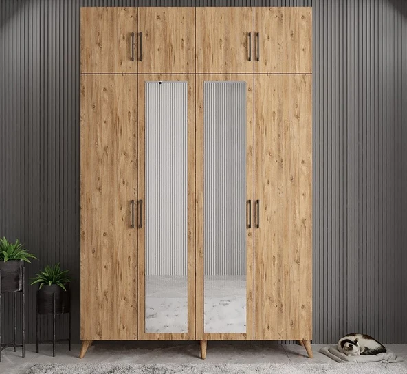 Zerka concept Açelya Portmanto Vestiyer Çam  M8- 140 cm ürün görseli 1