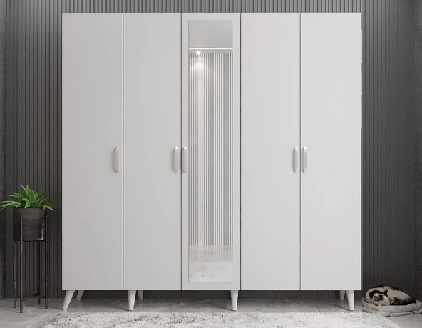 Zerka concept Açelya Portmanto Vestiyer Beyaz - Montaj Dahil 200cm M12 ürün görseli 1