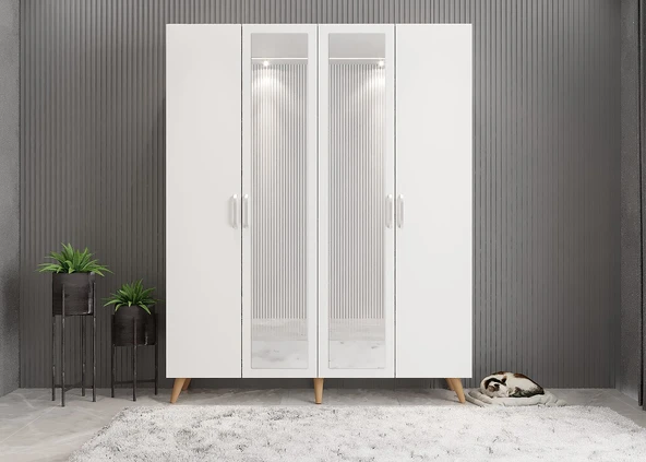 Zerka concept Açelya Portmanto Ayakkabılık Çam Beyaz - Ücretsiz Kurulum M2 140 CM ürün görseli 1